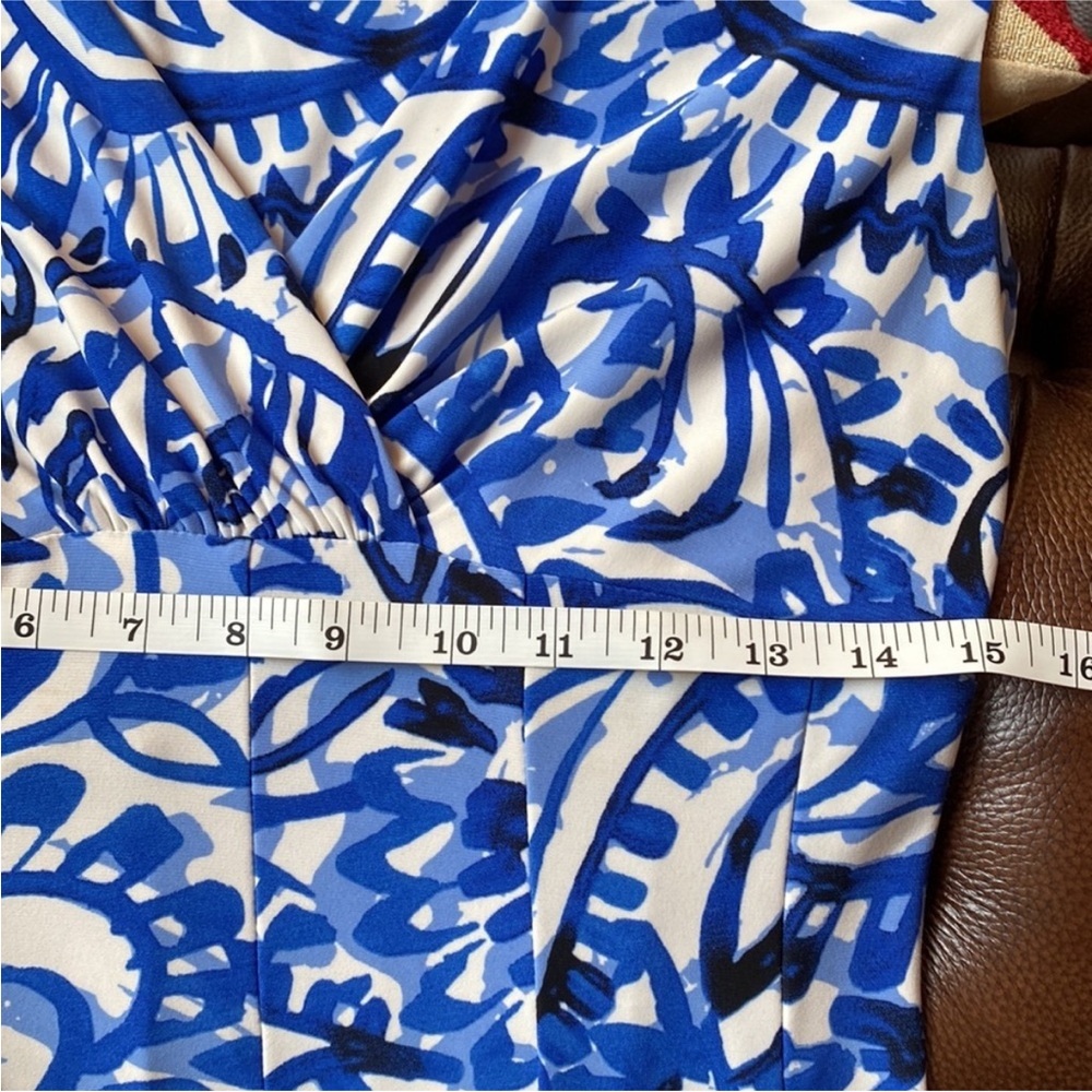 Lauren Ralph Lauren Blue & White Print Fit & Flare Dress Size 6 NWOT - Picture 6 of 9